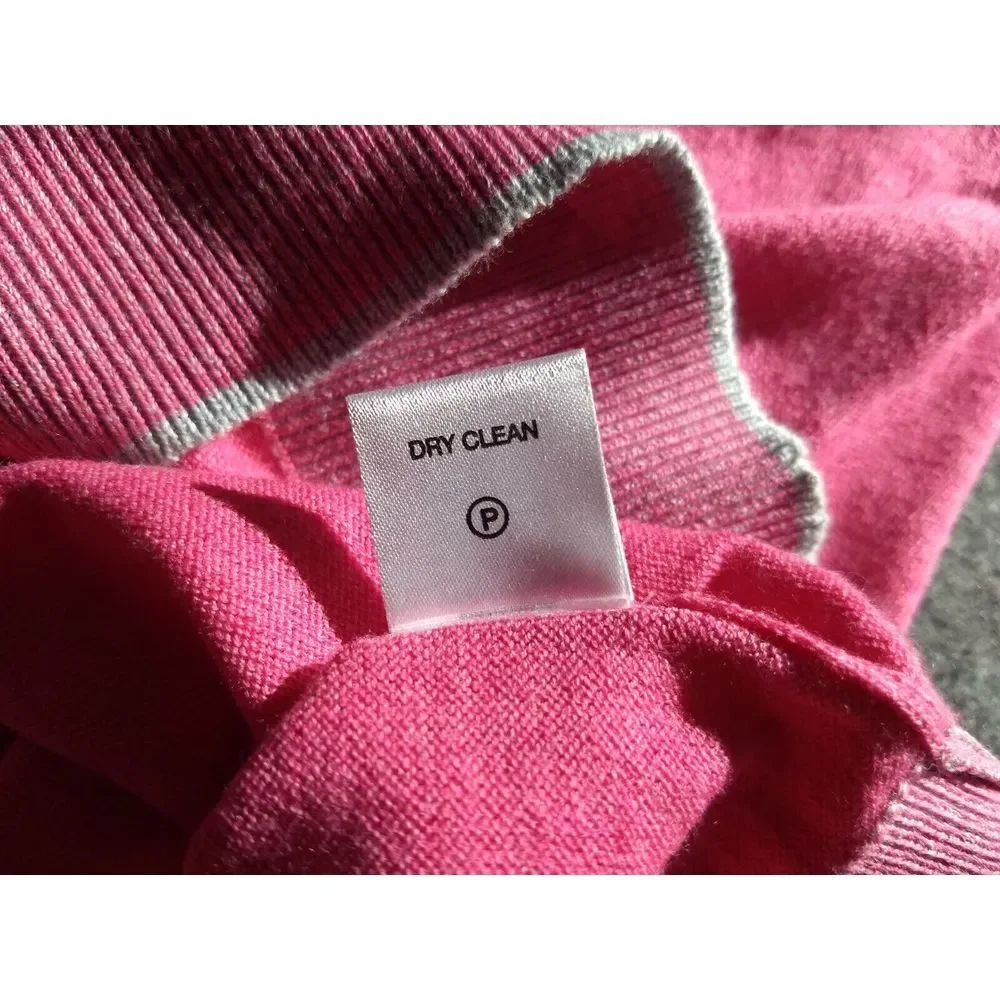 Raffi Sweater Cashmere Blend Pink Mens M 1/4 Zip Mock Neck Pullover Ribbed Cuff‎